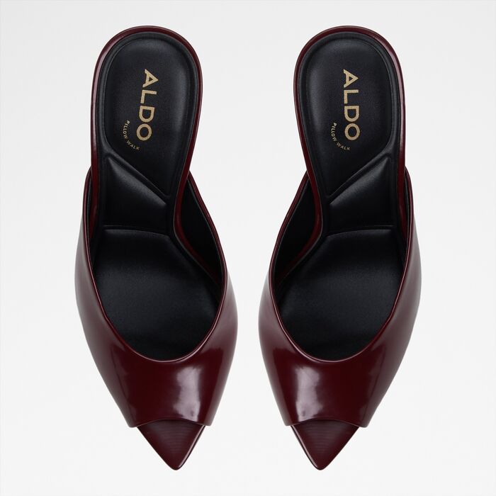Stiletto heeled sandals in bordo - ELENARA
