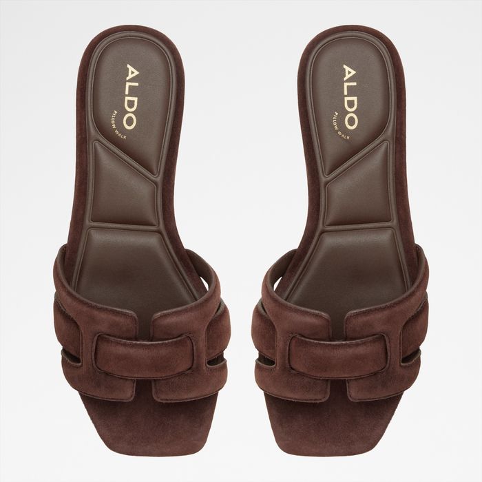 Flat sandals in brown leather - ELENARIA