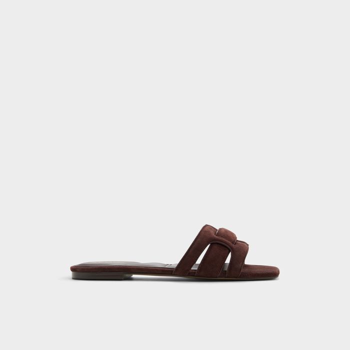Flat sandals in brown leather - ELENARIA