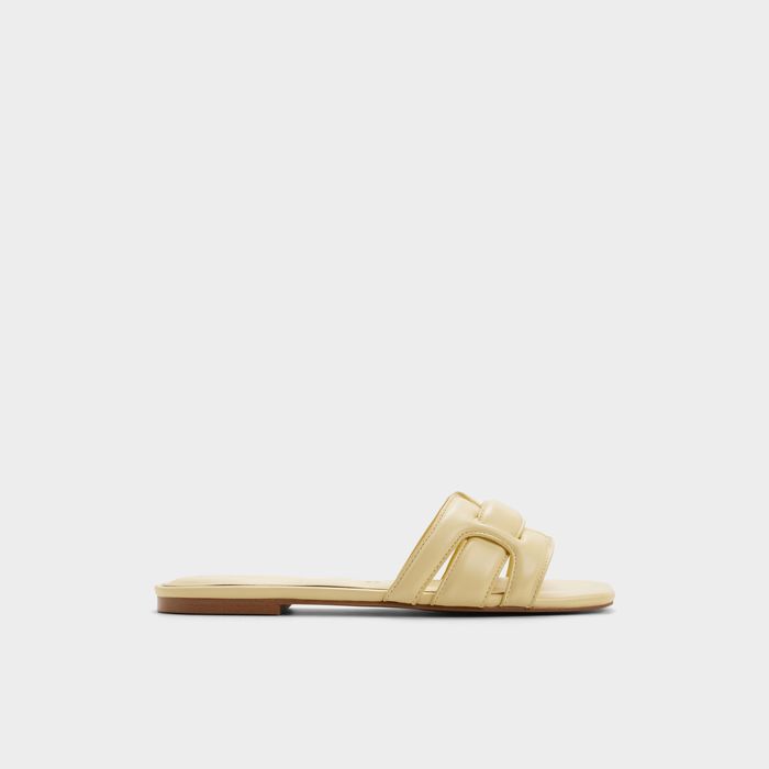 Flat sandals in yellow leather - ELENARIA