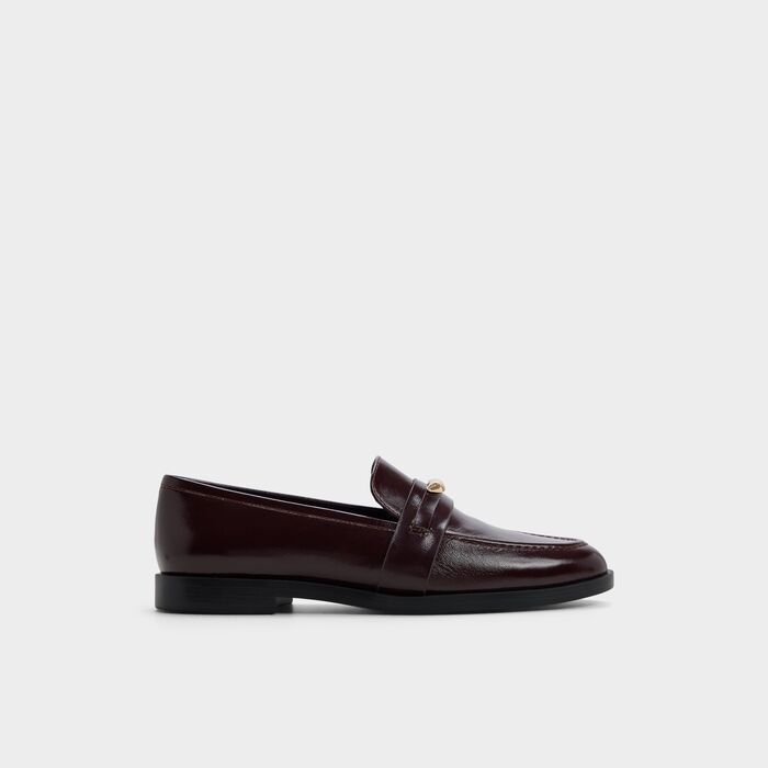 Flat loafers in bordo leather - ELLYA