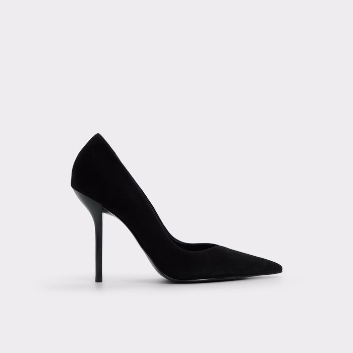 Stiletto heeled shoes in black leather - EMELIE