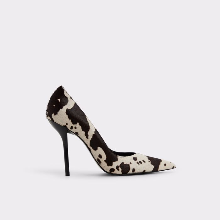 Stiletto heeled shoes in white leather - EMELIE