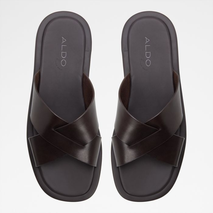 Flip-flops in brown leather - EMRIS