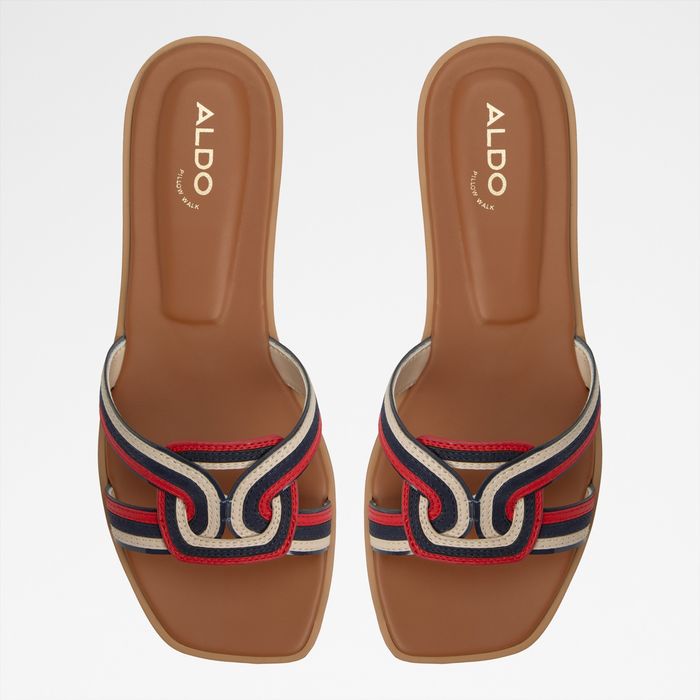 Flat sandals in navy leather - EROK