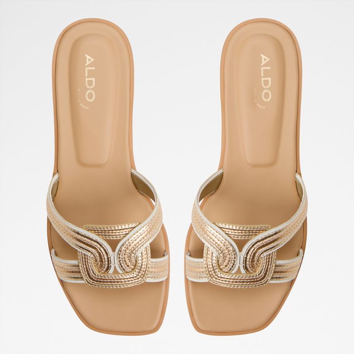 Flat sandals in gold - EROK