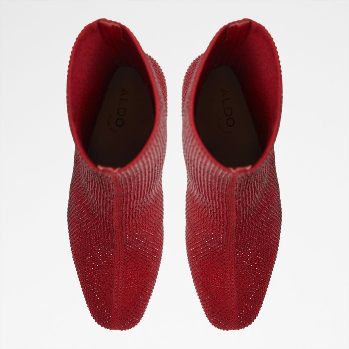Block heeled ankle boots in red - FAELORA