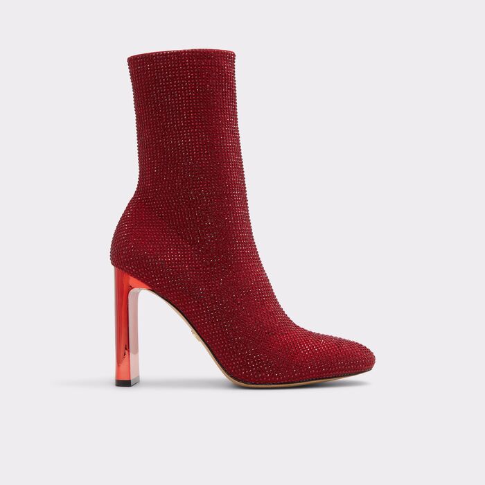 Block heeled ankle boots in red - FAELORA