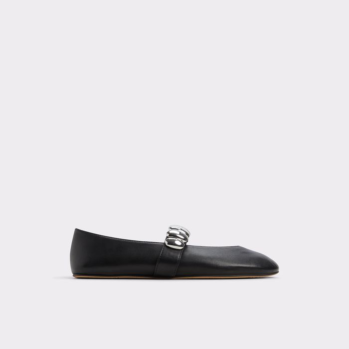 Flat ballerinas in black leather - FIGGIS