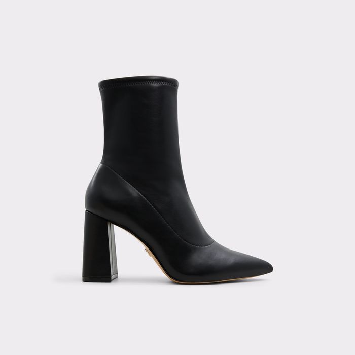 Ladies ankle boots in white leather, block heel