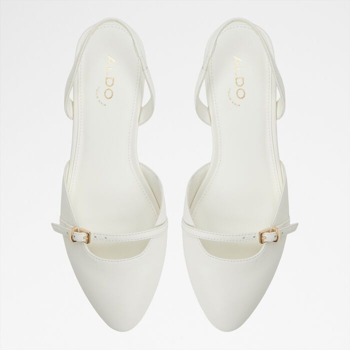 Flat shoes in white leather - FLINTSTONE