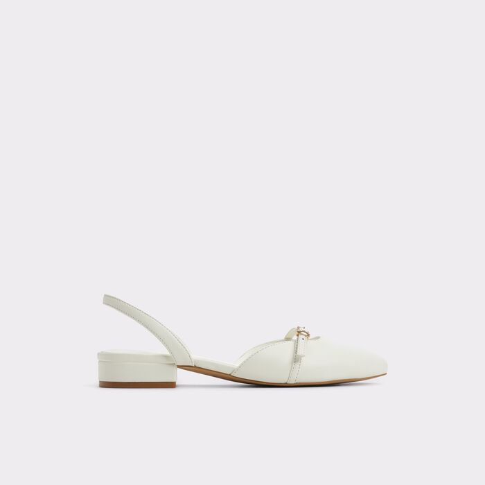 Flat shoes in white leather - FLINTSTONE