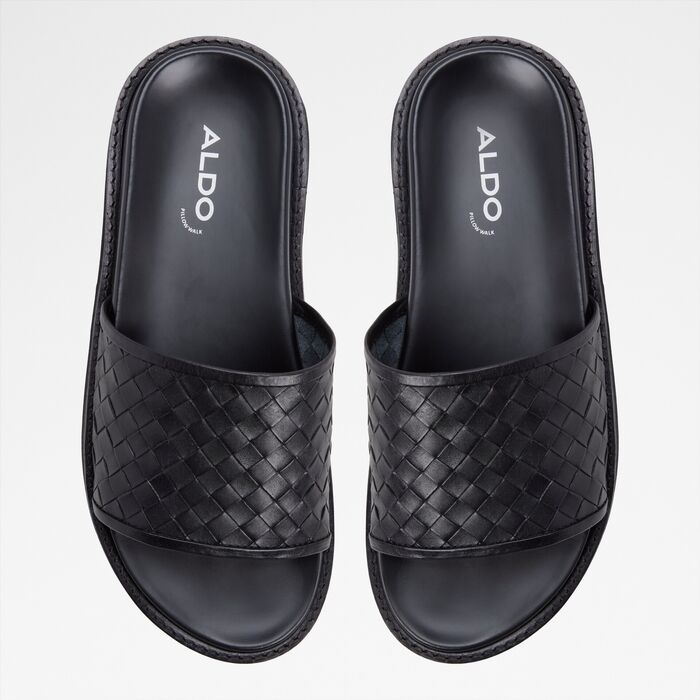 Flip-flops in black leather - FONTI