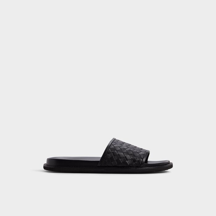 Flip-flops in black leather - FONTI