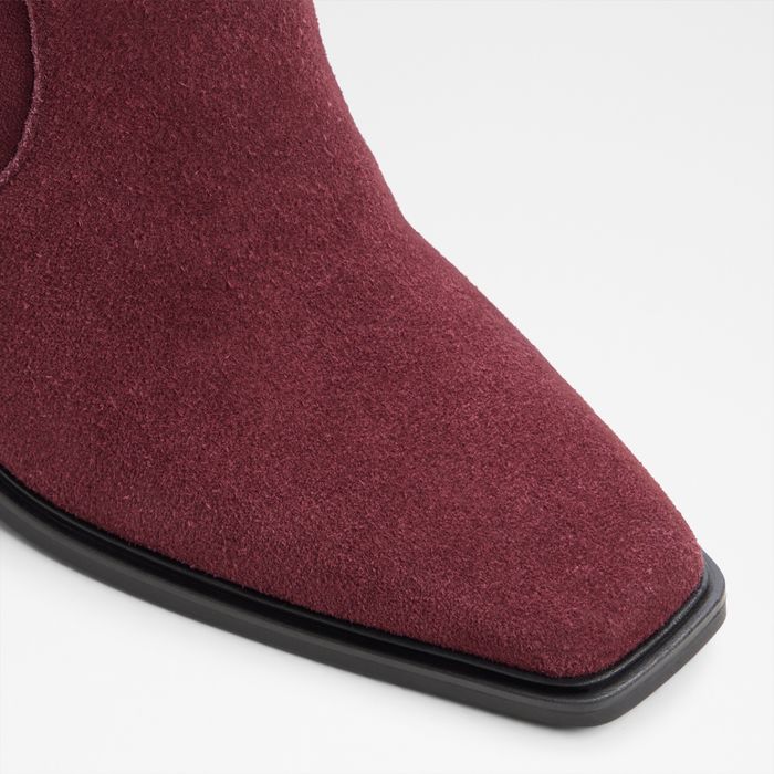 Block heeled ankle boots in bordo leather - GANINIO