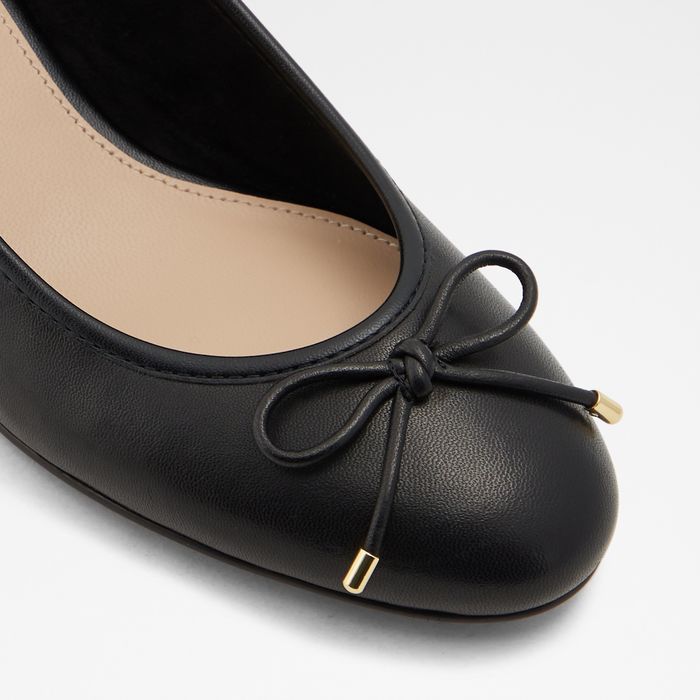 Block heeled shoes in black leather - GARANDRA