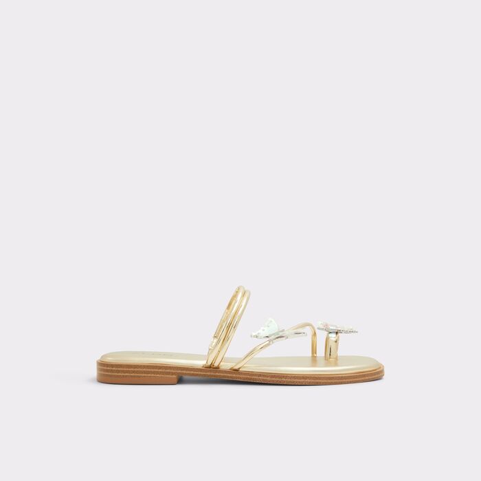 Flat sandals in gold - GLASSWING