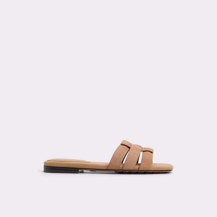 Flat sandals in beige leather - GOTOSANDAL