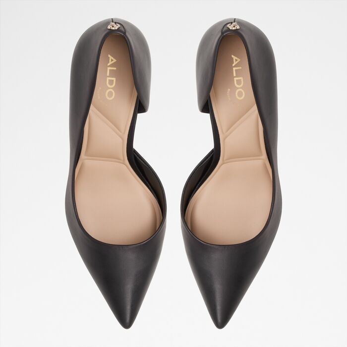 Kitten heeled shoes in black leather - GRAYWIEN