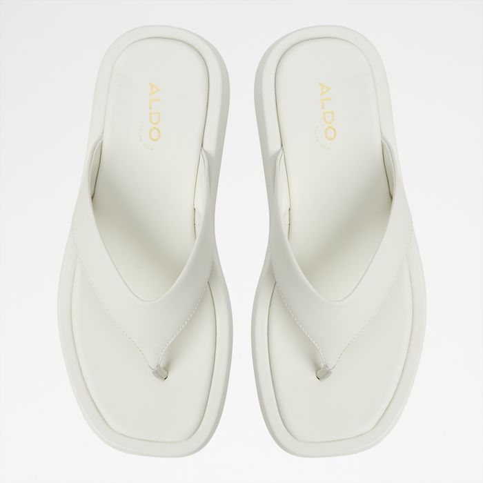 Flat sandals in white leather - GRETTLE