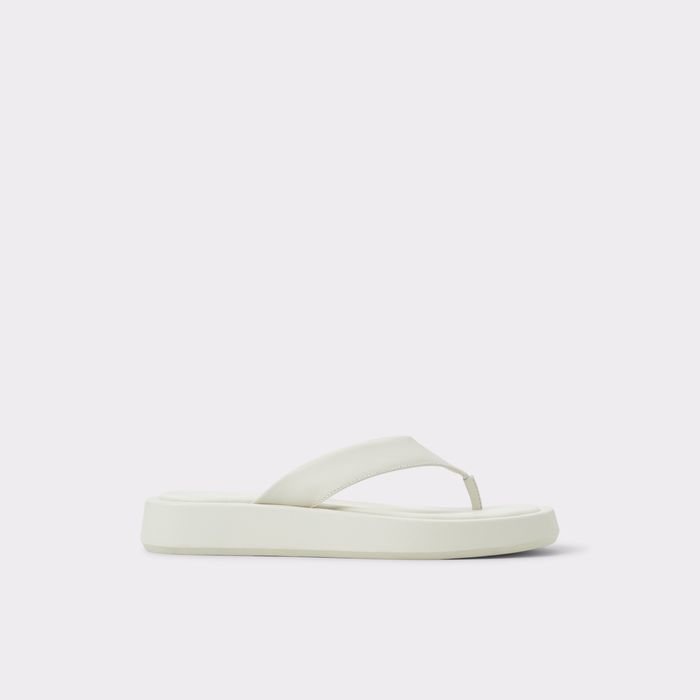 Flat sandals in white leather - GRETTLE