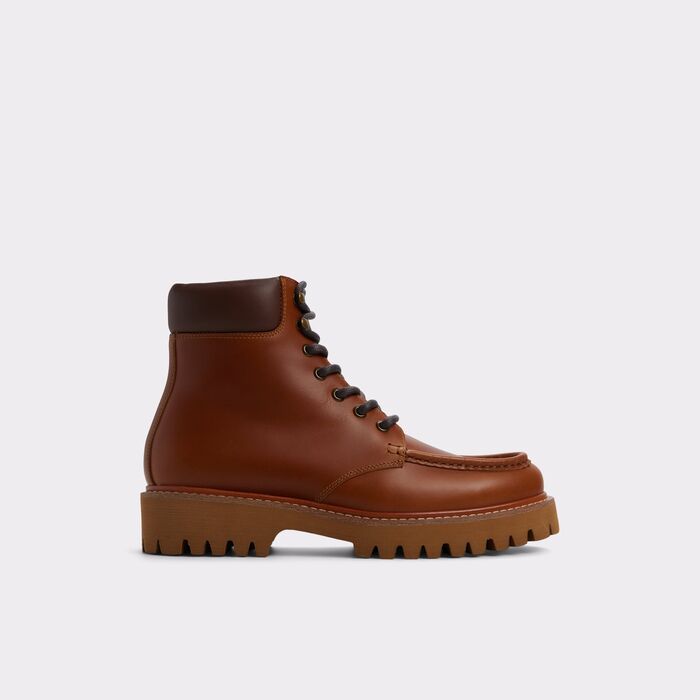 Lace-up boots in cognac leather - GRIER