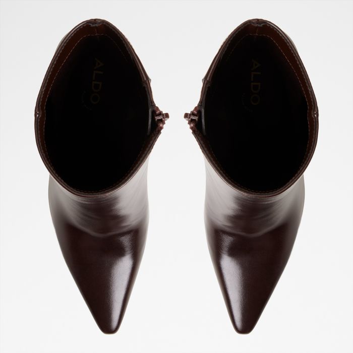 Stiletto heeled ankle boots in brown - GUAVABERRY