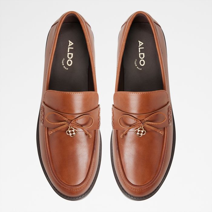 Flat loafers in cognac leather - GWAJAR