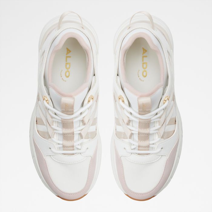 Wedge heeled trainers in white - HADDEY