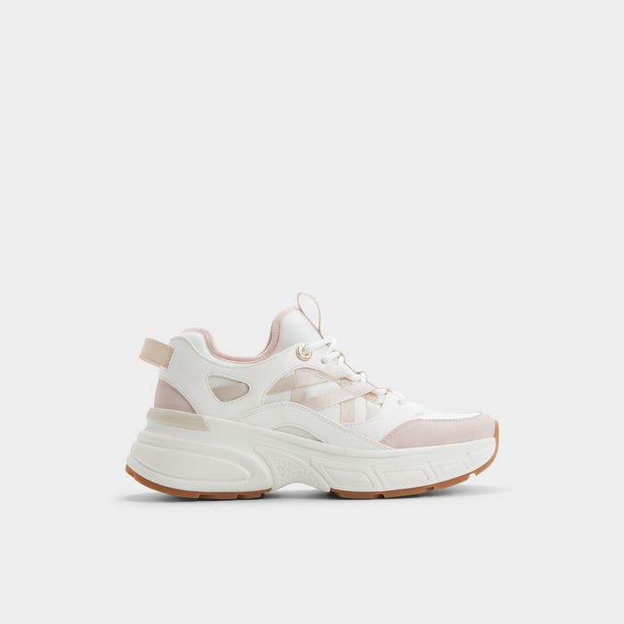 Wedge heeled trainers in white - HADDEY