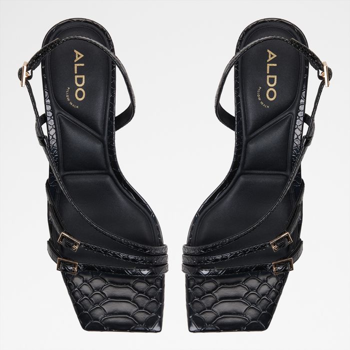 Kitten heeled sandals in black - HARLIE