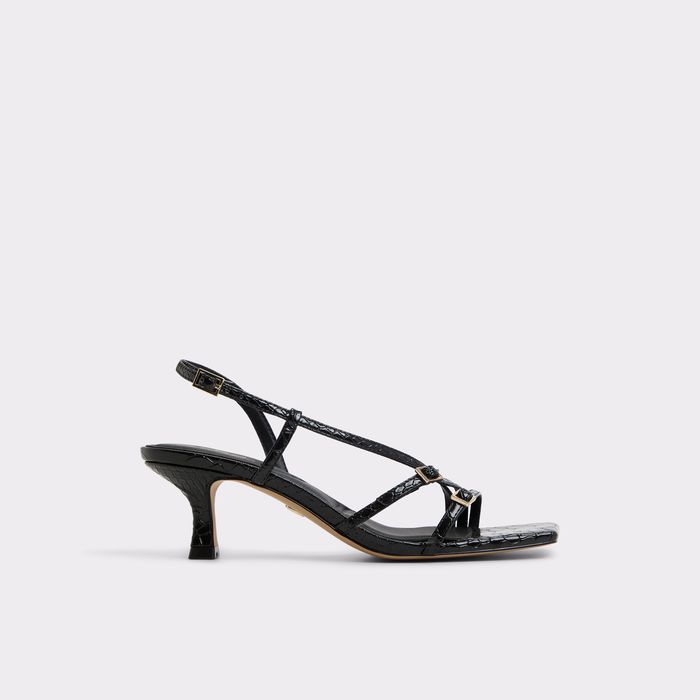 Kitten heeled sandals in black - HARLIE
