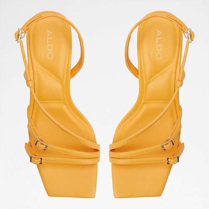 Kitten heeled sandals in orange - HARLIE