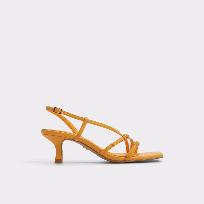 Kitten heeled sandals in orange - HARLIE