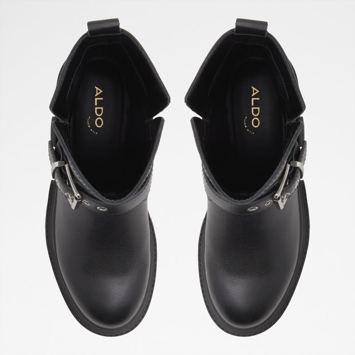 Flat ankle boots in black leather - HARLLY
