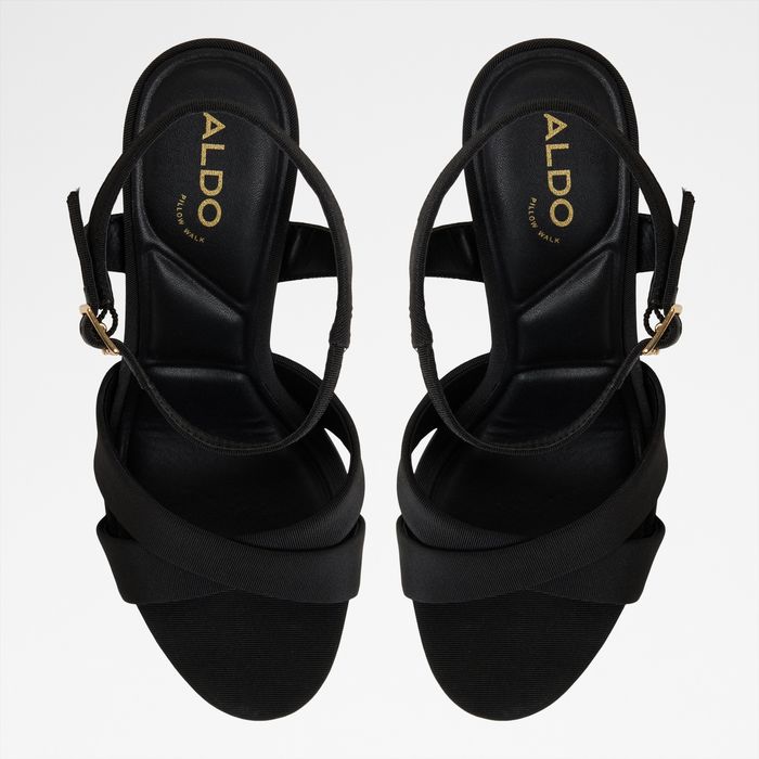 Block heeled with platform sandals in black - IGNATE