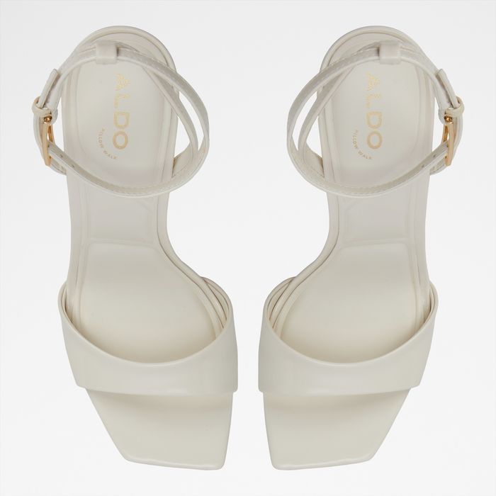 Stiletto heeled sandals in white - ILLUSTRIOUS