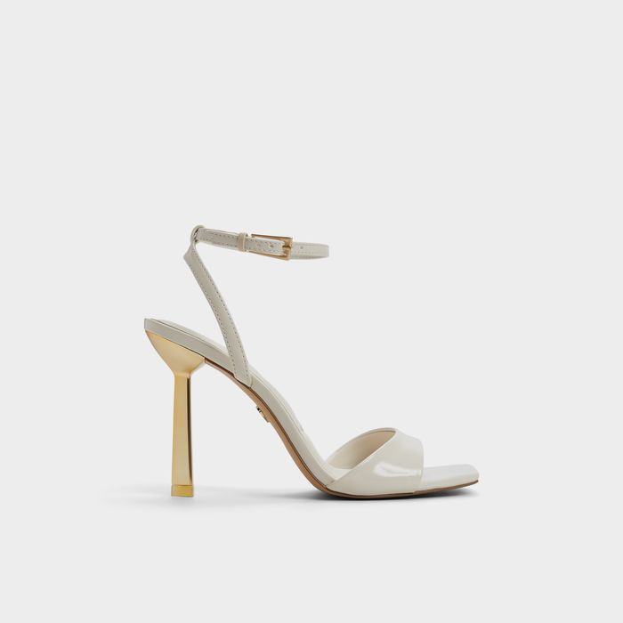 Stiletto heeled sandals in white - ILLUSTRIOUS
