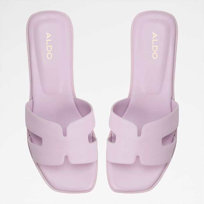 Flat sandals in lilac leather - ITSANDAL
