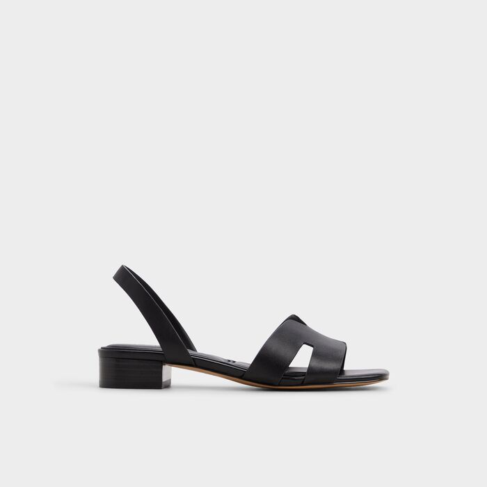 Flat sandals in black leather - JAVAMANNON