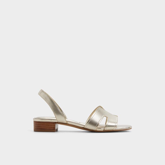 Flat sandals in gold leather - JAVAMANNON