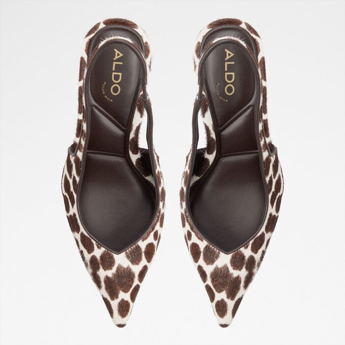Wedge heeled shoes in brown leather - JENADINE