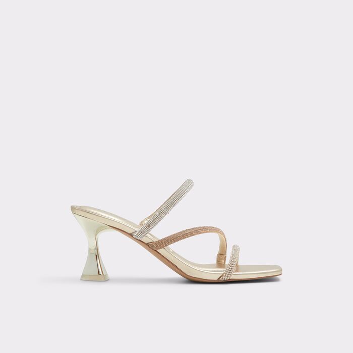 Kitten heeled mules in rose gold - JEWELLA
