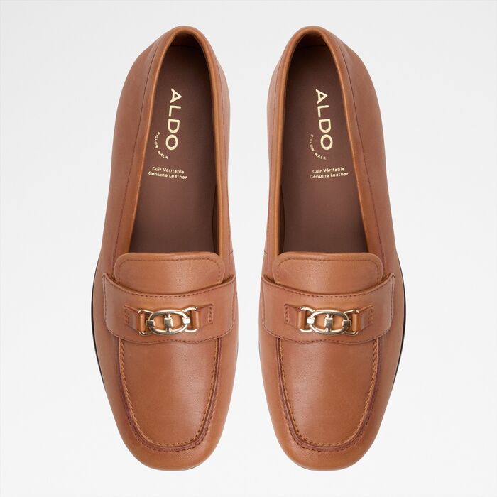 Flat loafers in cognac leather - JOANA