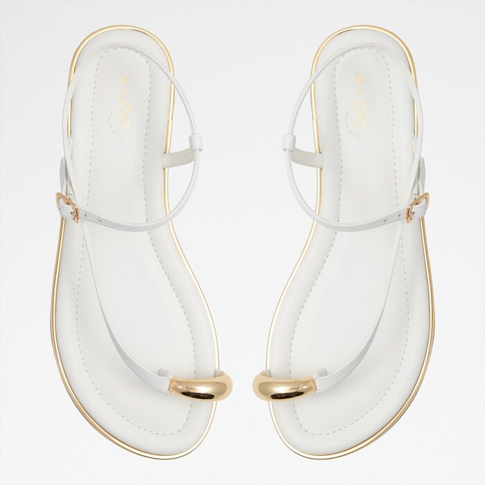 Flat sandals in white leather - JOMALI