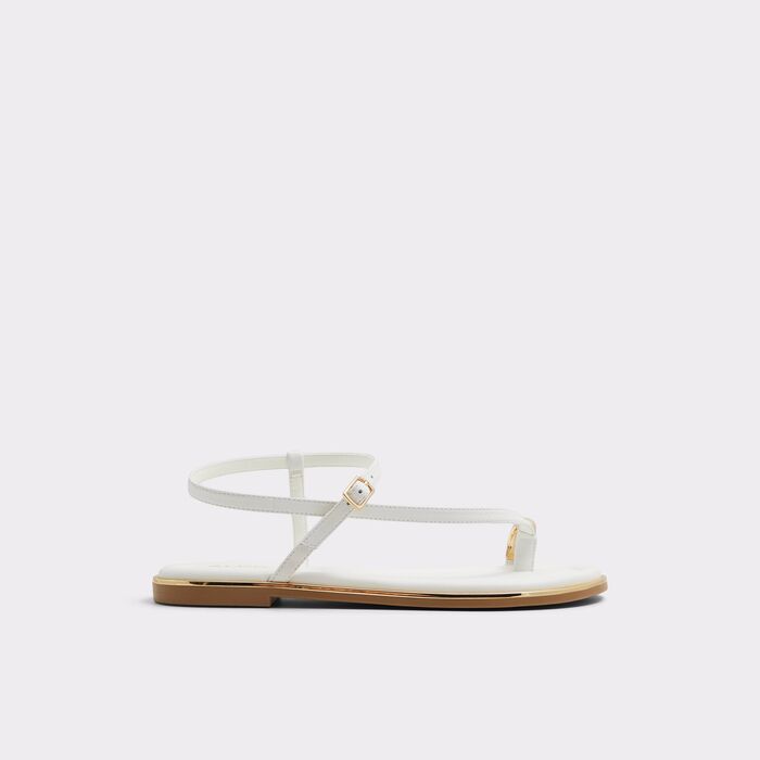 Flat sandals in white leather - JOMALI