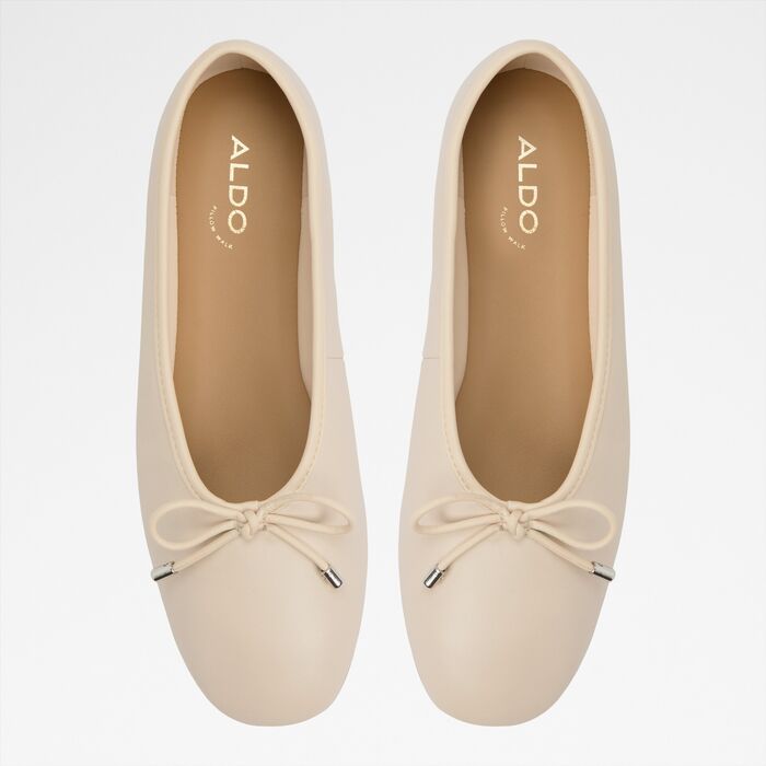 Flat ballerinas in beige leather - JOSELIE