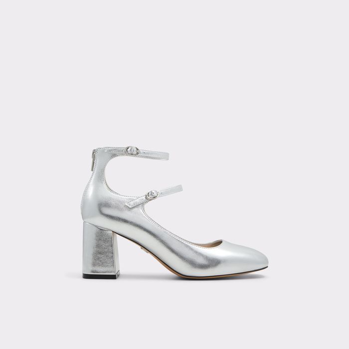 Block heeled shoes in silver - KAERI