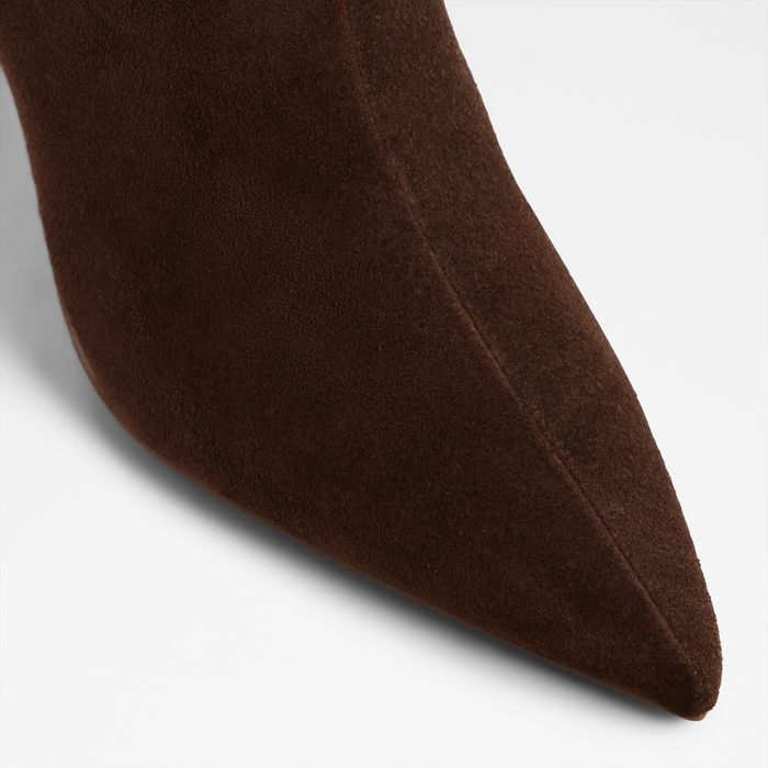 Stiletto heeled boots in brown leather - KIMMIA