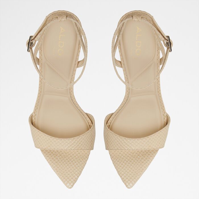 Stiletto heeled sandals in beige - LEANDRA